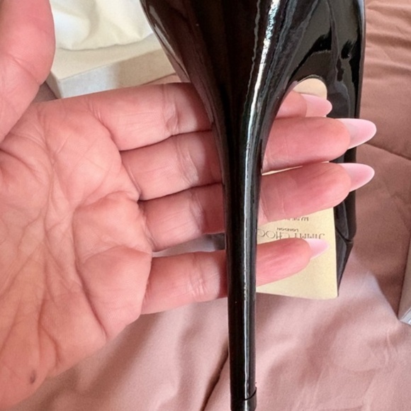 Jimmy Choo Glossy Black Platform Heels - Picture 7 of 11